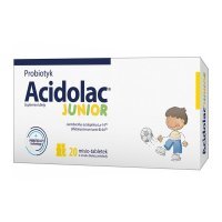 Acidolac Junior, tabletki misie, smak białej czekolady, 20 szt.