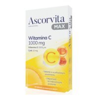 Ascorvita MAX, Witamina C 1000 mg + Cynk, tabletki, 30 szt.