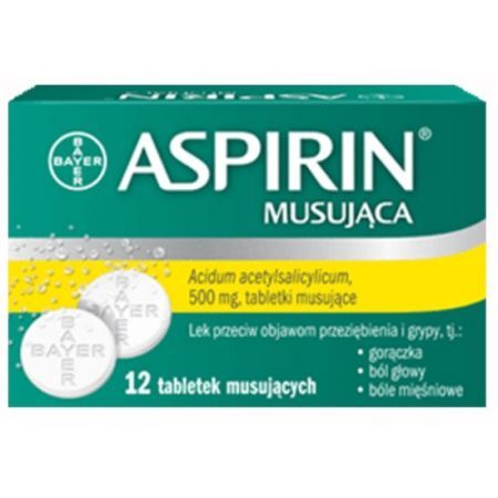 Aspirin Musująca, 500 mg, tabletki musujące, 12 szt.