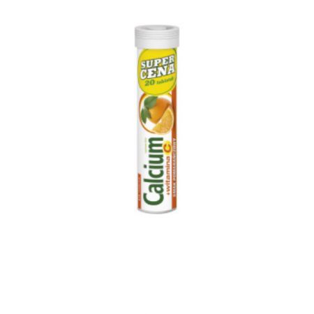 Calcium 300 + witamina C, 20 tabletek musujących o smaku pomarańczowym