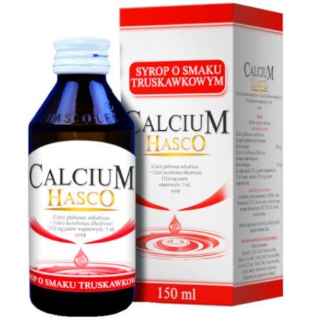 Calcium Hasco, syrop, smak truskawkowy, 150 ml