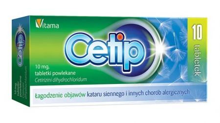 Cetip 10 mg 10 tabletek na alergię