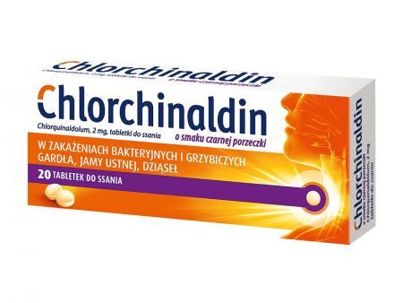 Chlorchinaldin Czarna Porzeczka 20 tabletek do ssania