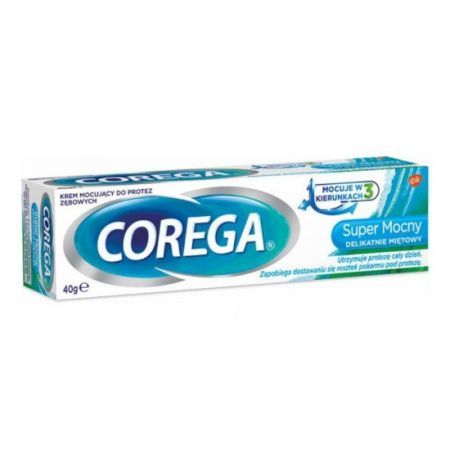 Corega Extra Strong Krem mocujący do protez zębowych (bez cynku) miętowy 40g