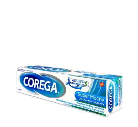 Corega Extra Strong, krem mocujący do protez zębowych, delikatnie miętowy, 40 g