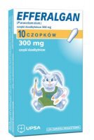 Efferalgan 300 mg, czopki doodbytnicze, 10 sztuk