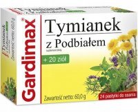 Gardimax, Tymianek z Podbiałem + 20 ziół, pastylki do ssania, 24 szt.