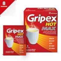 Gripex Hot Max 1000 mg + 100 mg + 12,2 mg, proszek do sporządzania roztworu doustnego, 8 saszetek