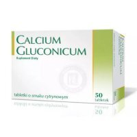 Calcium gluconicum, smak cytrynowy, tabletki powlekane, 50 szt.
