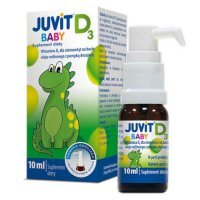 Juvit Baby D3, witamina D3, krople dla niemowląt, 10 ml