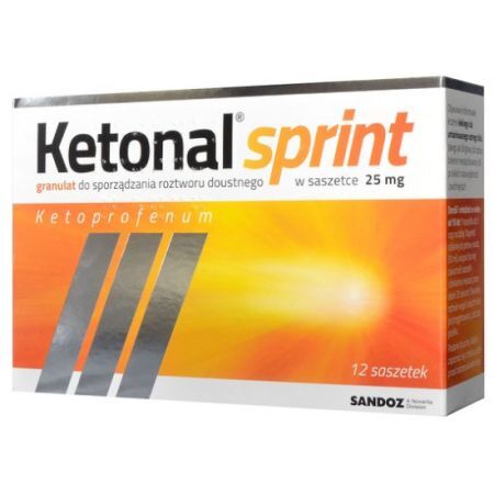 Ketonal Sprint 25 mg granulki do sporządzania roztworu doustnego 12 saszetek