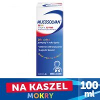 Mucosolvan Mini 15 mg/ 5 ml, syrop dla dzieci powyżej 1 roku, 100 ml