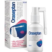 Oraseptan, 2,9 mg+1,96 mg, aerozol do stosowania w jamie ustnej, 30 ml