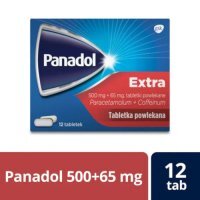 Panadol Extra, 500 mg + 65 mg, tabletki powlekane, 12 szt.