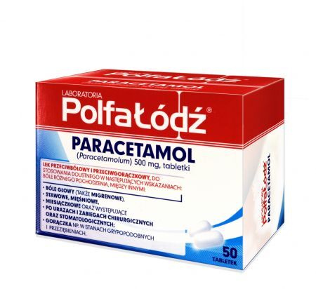 Paracetamol Polfa-Łódź 500 mg 50 tabletek