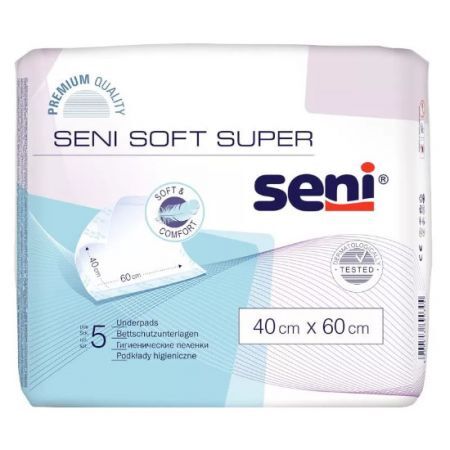 Seni Soft, podkłady higieniczne, 40 cm x 60 cm, 5 szt.