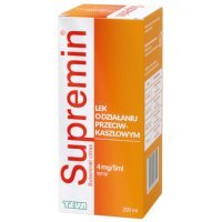 Supremin 4 mg/ 5 ml, syrop o działaniu przeciwkaszlowym, 200 ml