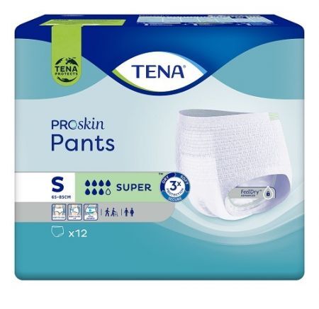 TENA Pants ProSkin Super S (65-85 cm), majtki chłonne, 12 sztuk