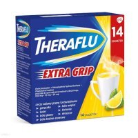 Theraflu Extra Grip (650 mg + 10 mg + 20 mg) proszek do sporządzania roztworu doustnego, 14 saszetek