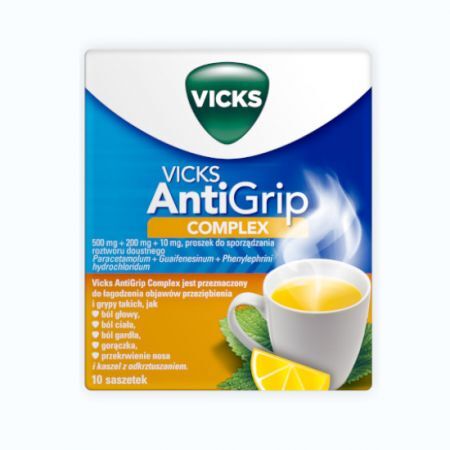 Vicks Antigrip Complex, smak Cytrynowy, 10 saszetek